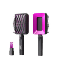 3D Self Cleaning Deluxe Rectangular Brush Self Cleaning Hair Brush for Women