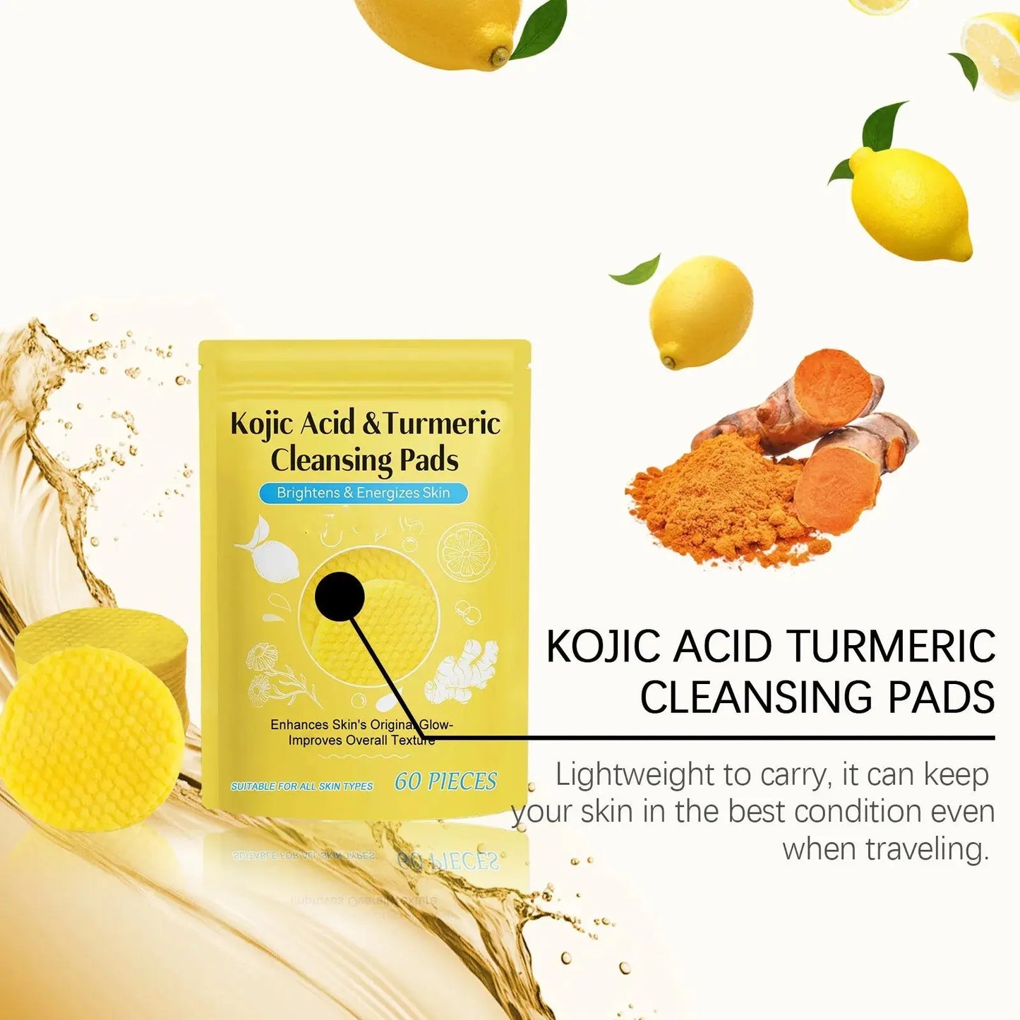 Turmeric Glow Cleansing Pads Mavonam