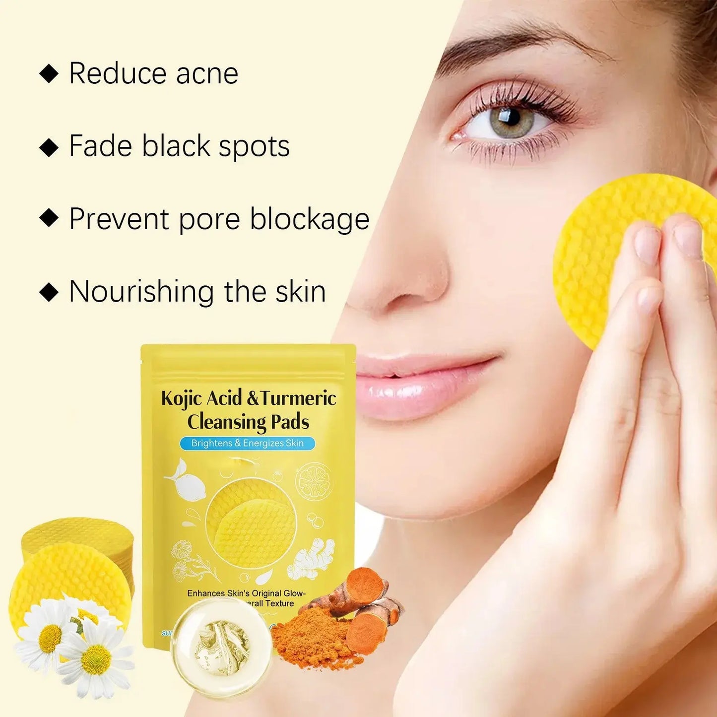 Turmeric Glow Cleansing Pads Mavonam